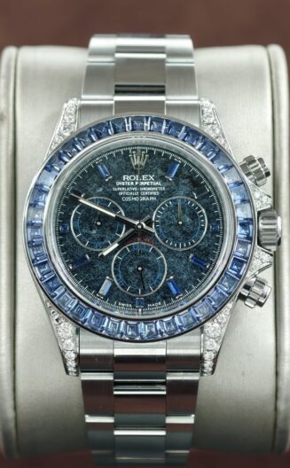 Daytona 126599TSA 40mm Silver Sheen Obsidian Blue Sapphire Sapphire Bezel MOD