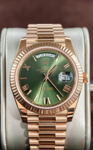DayDate 228235 40mm RG Olive dial RCF SH3255 (Gain Weight) + gold plate