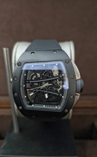 RM061 Black Ceramic  Black Rubber Strap