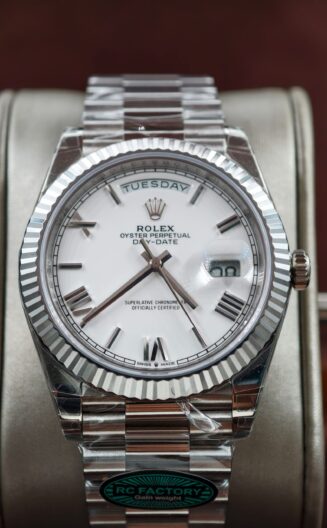 DayDate 228239 40mm WG RCF white roman dial SH3255 Weighted