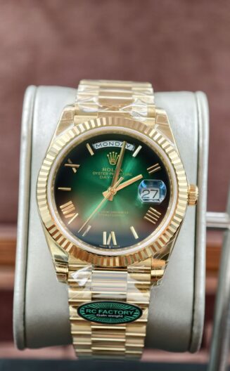 DayDate 228238 40mm YG RCF green ombre dial SH3255 Weighted