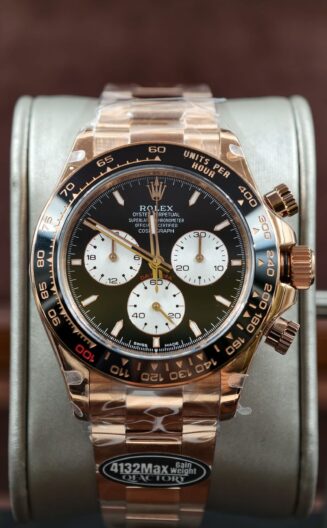 Daytona 126525LN 40mm Weighted Le Mans RG QF black dial RG Brcelet QF4132