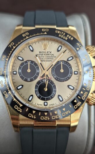 Daytona 116518 40mm weighted VSF YG Dial Oyster Flex Strap DD4130