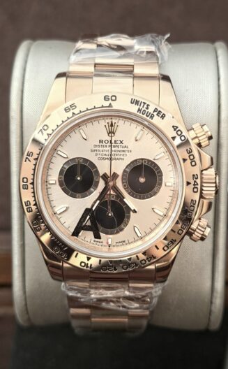 Daytona 126515 Weighted VSF Black Dial RG Sub-Dial Oyster-Flex Strap DD4131 gold plate