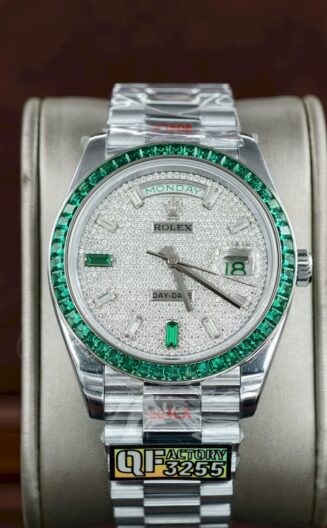 QF 40mm daydate emerald Bezel and PAV dial